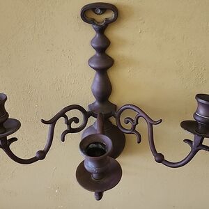 Vintage West Virginia Metal Crafters 3 Arm Sconce